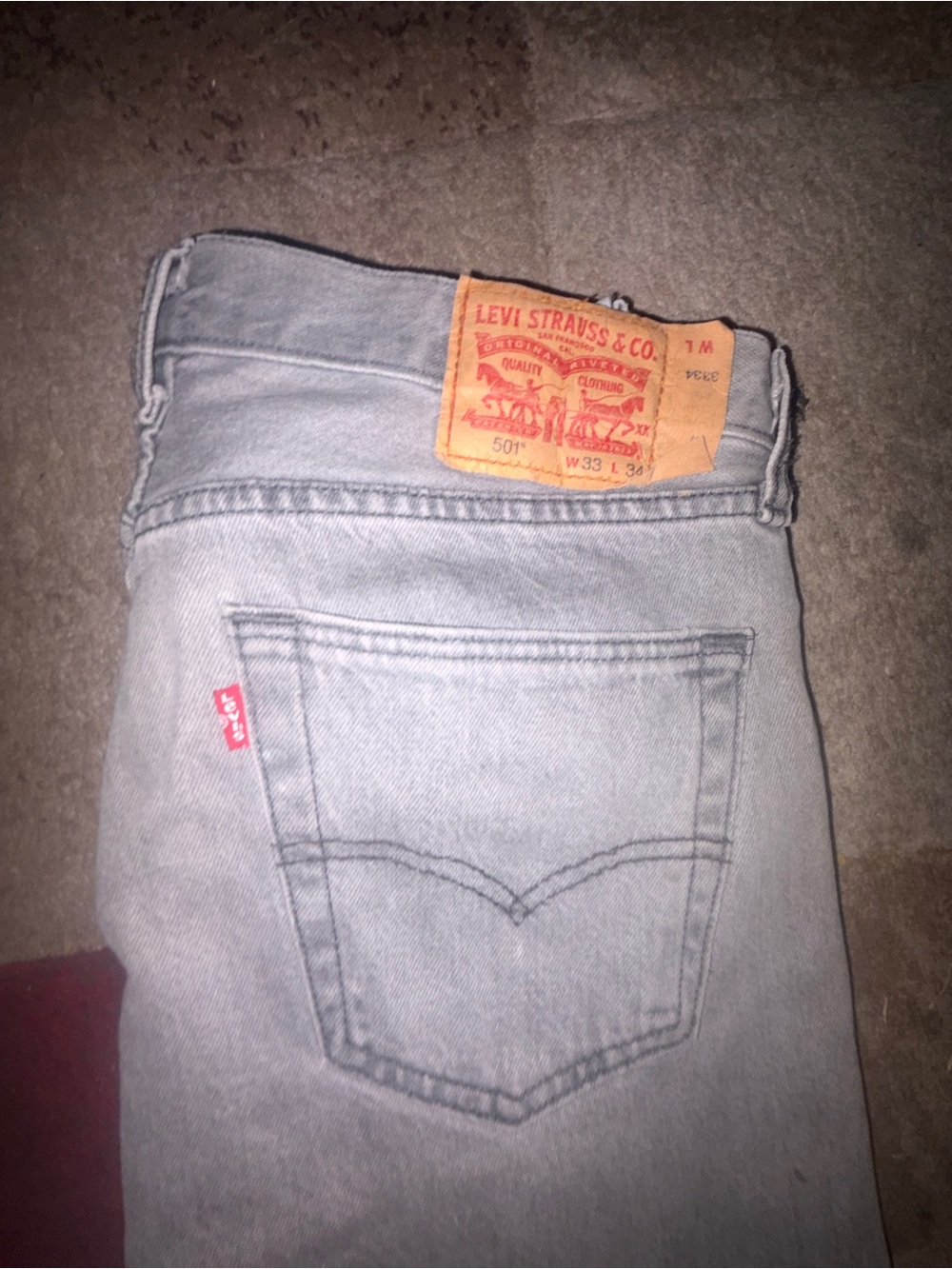 Levi's Men's Light Gray Slim Straight Jeans with Red Tab